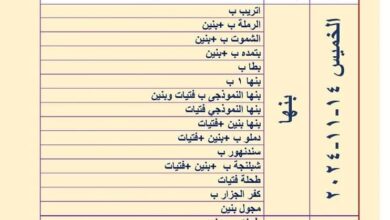 منطقة القليوبية الأزهرية جدول المرحلة الأولية لمسابقة الأزهر الشريف للقرآن الكريم للعام الدراسي 1446هـ /2024-2025م