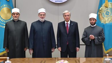 رئيس كازاخستان يستقبل وكيل الأزهر والوفد الأزهري المشارك في مؤتمر زعماء الأديان العالمية والتقليديَّة